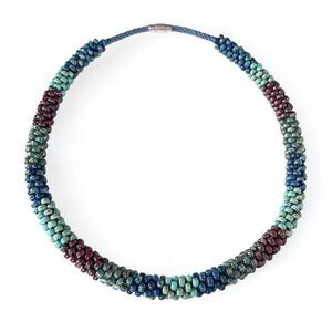 Picasso Seed Bead Woven Rope Necklace